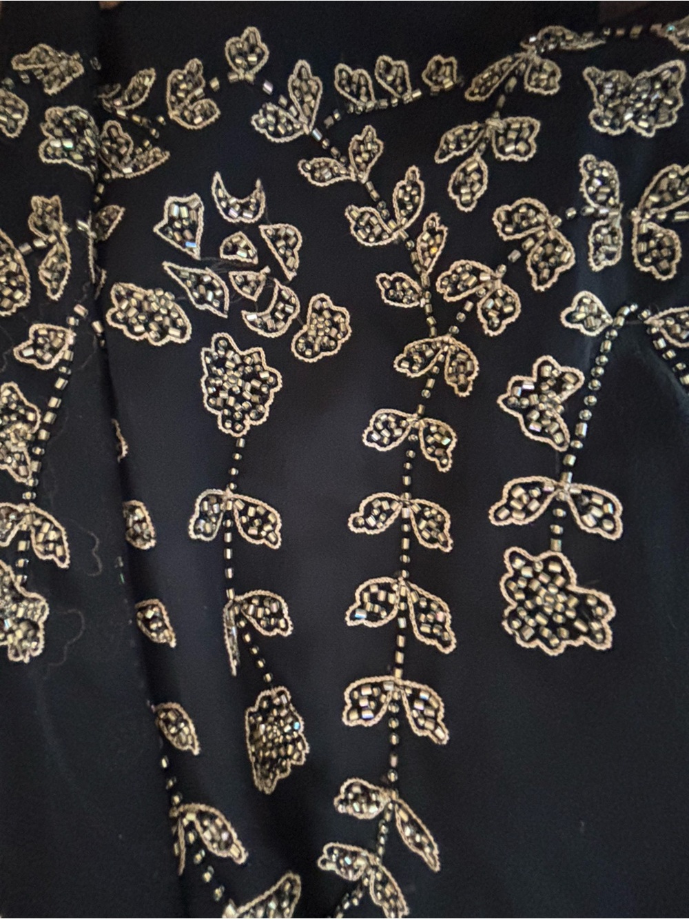 Adrianna Papell Fairy Beaded Vintage Black Dress - Picture 7 of 11